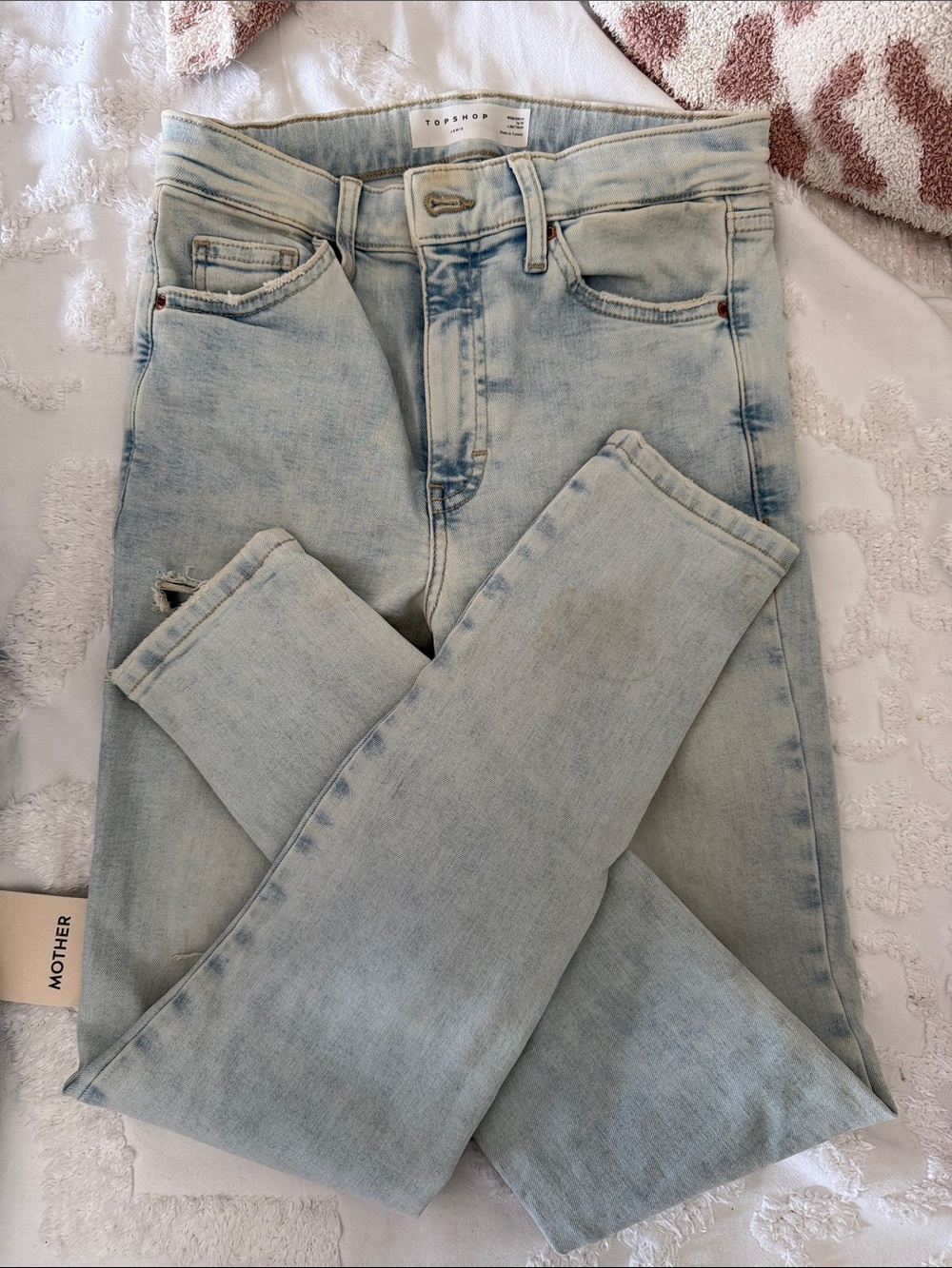 Topshop Pale Blue High-Rise Skinny Jeans